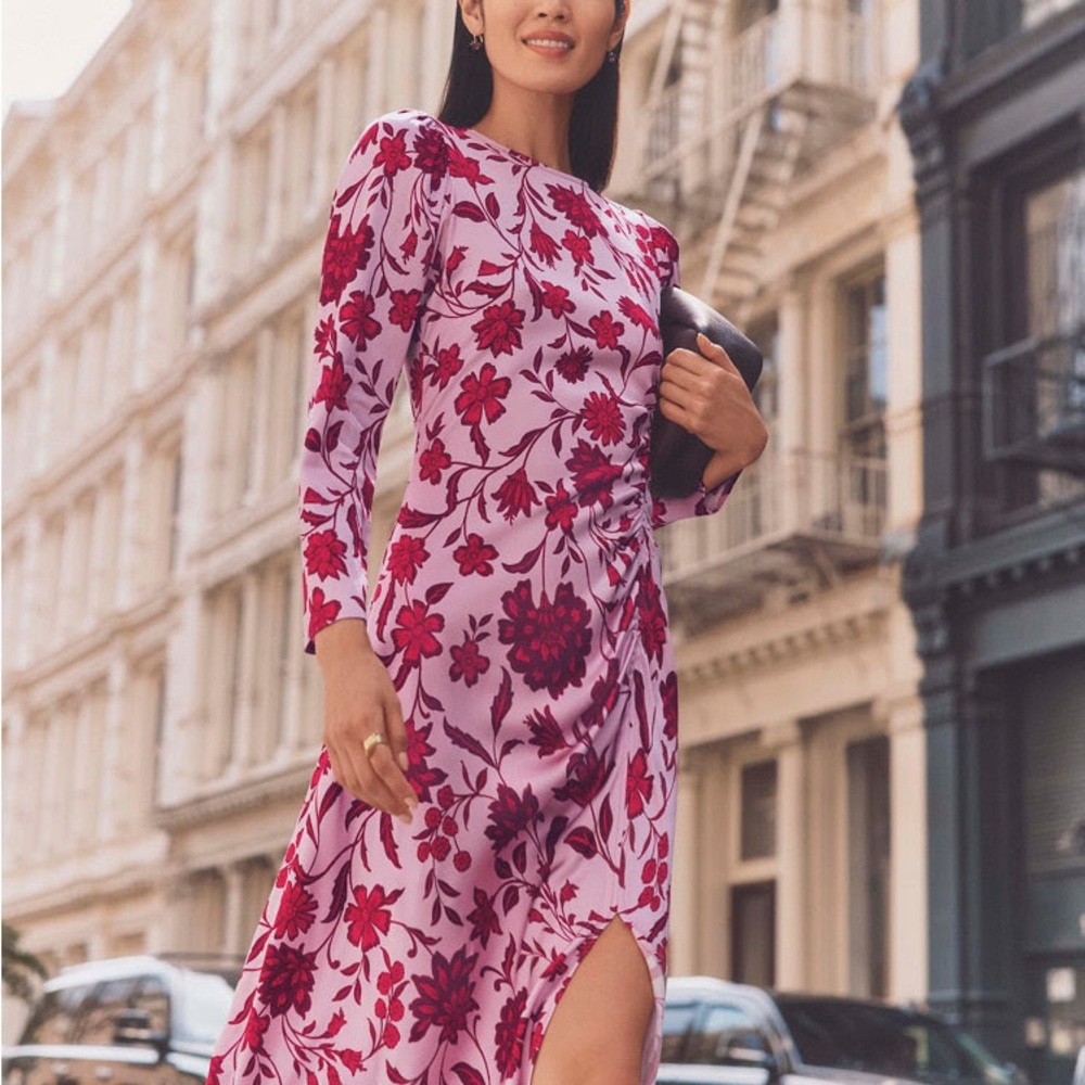 Ann Taylor Pink and Red Floral Dress